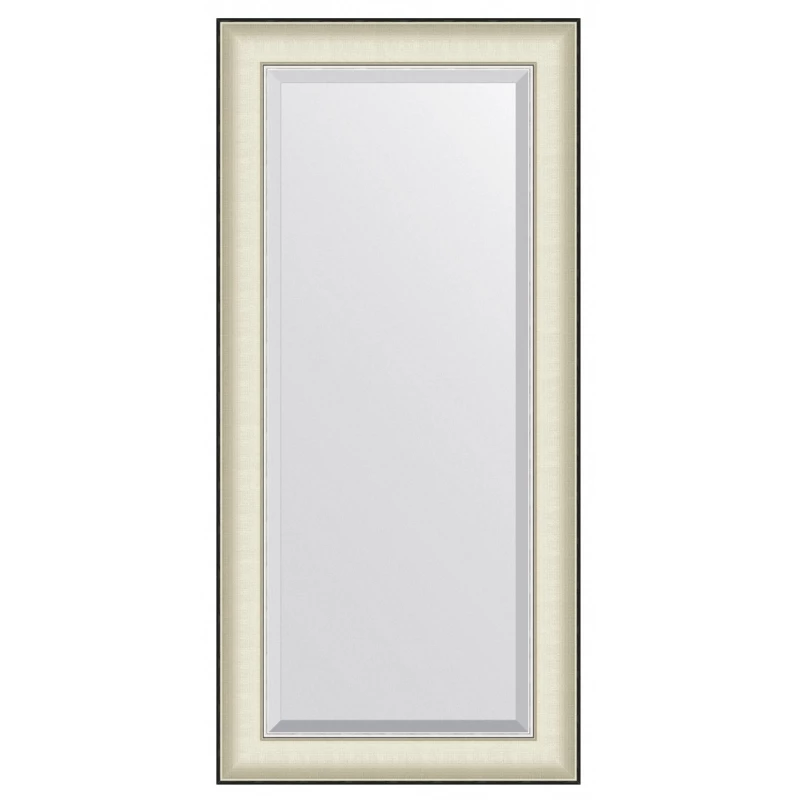 Зеркало 54x114 см белая кожа с хромом Evoform Exclusive BY 7453