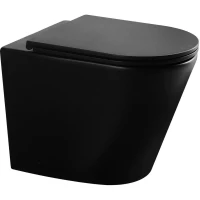 Приставной безободковый унитаз с сиденьем микролифт GID TRS-263BM