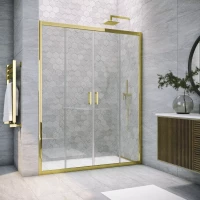 Душевая дверь Vegas Glass Z2P TUR NOVO 215 09 crystalvision 215 см, профиль золотой, стекло прозрачное