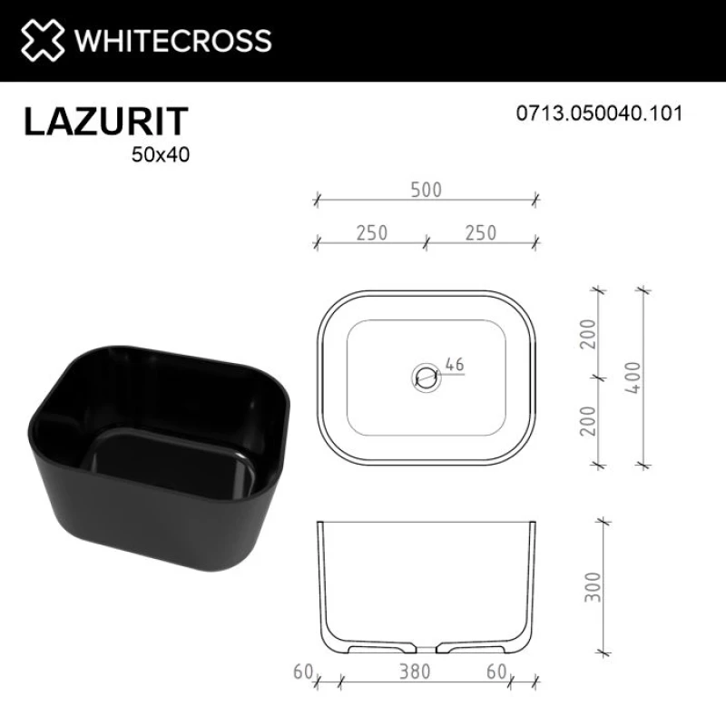 Раковина 50x40 см Whitecross Lazurit 0713.050040.20100