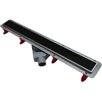 Душевой трап (лоток) Point Деметра PN50485GLB 85 см, с решеткой, 2 в 1 под плитку, черный