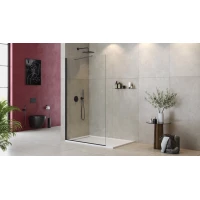 Неподвижная перегородка 140 см Cezares LIBERTA-L-1-TB-140-C-NERO прозрачное