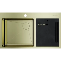 Кухонная мойка Omoikiri Akisame 86-2 Side-LG 4997048 86x51 см, светлое золото