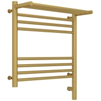 Полотенцесушитель электрический 500x500 золотой матовый МЭМ правый Сунержа Богема с полкой 3.0 032-5807-5050