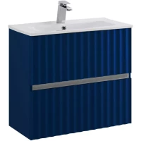 Тумба под раковину Art&Max Elegant AM-ELEGANT-600-2C-SO-SA-P 61 см, подвесная, с LED-подсветкой ручек, сапфир матовый