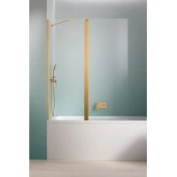 Шторка на ванну Radaway Nes Gold PND II 130 Left 10009130-09-01L 130 см L, профиль золотой, стекло прозрачное