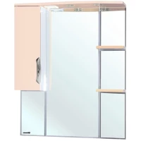 Зеркальный шкаф 82,5x100 см бежевый глянец/белый глянец L Bellezza Лагуна 4612114002076
