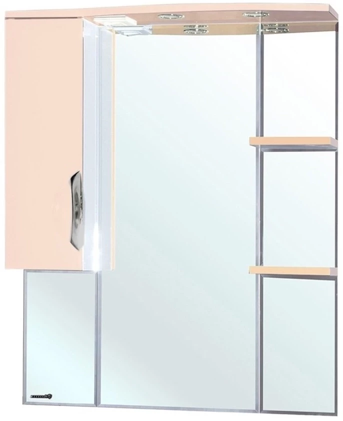 Зеркальный шкаф 82,5х100 см бежевый глянец/белый глянец L Bellezza Лагуна 4612114002076 - фото 1