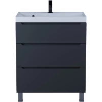 Тумба под раковину Uperwood Tanos 291020333 70 см, напольная, черный матовый