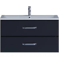 Тумба под раковину Uperwood Foster 291020518 89 см, подвесная, черный матовый