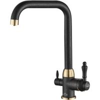 Смеситель для кухни Zorg SH 725 BLACK BR с подключением к фильтру, бронза/черный