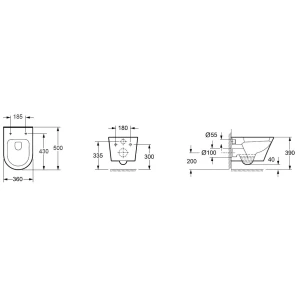 Изображение товара подвесной безободковый унитаз с сиденьем микролифт belbagno tre bb8001chr/sc                                  