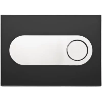 Кнопка смыва Pestan Onyx 40006364 для инсталляции, черный матовый/матовый хром