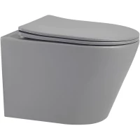 Унитаз подвесной Abber Bequem AC1102MG безободковый, с сиденьем микролифт, серый матовый