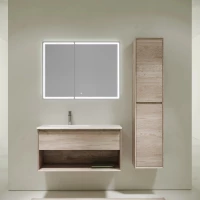 Комплект мебели Sancos Marmi 1.0 MR1.0100LEG + CN7014 + MI100EG 101 см L, подвесной, дуб галифакс