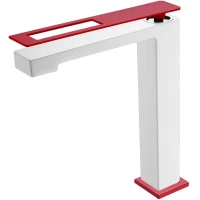 Смеситель для раковины Boheme Q 142-WR белый глянец/красный
