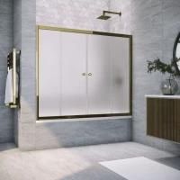 Шторка на ванну Vegas Glass Z2V TUR NOVO 170 05 10 170 см, профиль бронза, стекло сатин