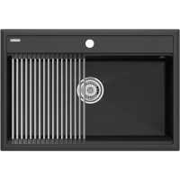 Кухонная мойка Paulmark Stepia PM117551-AN+R375-BS 75x51 см, антрацит