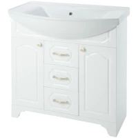 Тумба с раковиной белый глянец 86,5 см Bellezza Тиффани 4630514110016 + 4620008197357