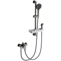 Смеситель для ванны Wonzon & Woghand WW-A31003-BGG с душевым гарнитуром, темный графит матовый