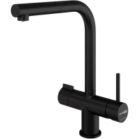 Смеситель для кухни WasserKRAFT A8967 с подключением к фильтру, выдвижным изливом, черный матовый