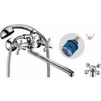 Смеситель для ванны D-Lin D146810-F универсальный, с душевым гарнитуром, хром