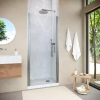 Душевая дверь Vegas Glass EP NOVO h2000 90 04 crystalvision 90 см, профиль никель матовый, стекло прозрачное