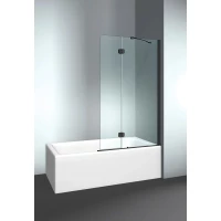 Шторка на ванну VismaraVetro PV VPV040905401500DT 90(50+40) см R, профиль черный матовый, стекло прозрачное