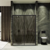 Душевая дверь MaybahGlass MGD-1541-6 120 см, профиль черный матовый, стекло бронза