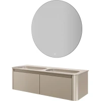 Комплект мебели Armadi Art Voi Daphne 782-140-D + 786-140-2-D + 545-120-CR 142,5 см, подвесной, бежевый матовый