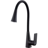 Смеситель для кухни Frap F4471-6 с гибким изливом, черный матовый