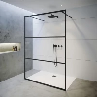 Душевая перегородка Riho Grid GB401 G004033121 118,2 см, профиль черный матовый, стекло прозрачное
