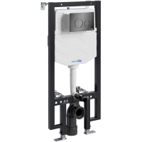 Инсталляция для унитаза WasserKRAFT Vils 56 56TLT.010.ME.PB02 с кнопкой смыва, черный глянец