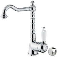 Смеситель для раковины Emmevi Laguna 40513/BC с донным клапаном, хром/белый