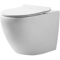 Унитаз подвесной Orange C07-100w безободковый, с сиденьем микролифт, белый глянец