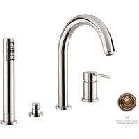 Смеситель на борт ванны Emmevi Piper 45120/BR с душевым гарнитуром, бронза