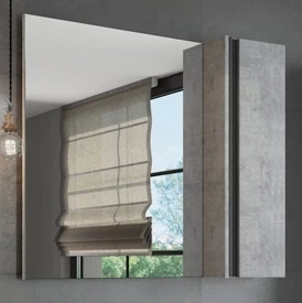 Зеркало 88x80 см бетон светлый/черный Comforty Эдинбург 00004147981 зеркало шкаф emmy стоун 60х70 левый серый бетон stn60mir l