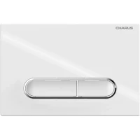 Кнопка смыва Charus Magnus FP.340.11.01 для инсталляции, белый глянец/хром/белый глянец