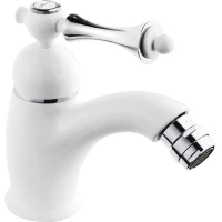 Смеситель для биде с донным клапаном bianco lucido/cromo, ручка bianco lucido/cromo Cezares Margot MARGOT-BSM1-BLC