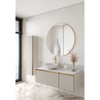 Комплект мебели Armadi Art Quatro Cashmere Fuga 790-M2-120-CM-RIB-MG + 792-120-W + 801-R-MW + 545-100-MG 121 см L, подвесной, со столешницей, кашемир матовый