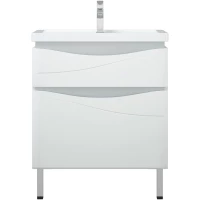 Тумба белый глянец/серый металлик 69 см Corozo Омаха SD-00000800