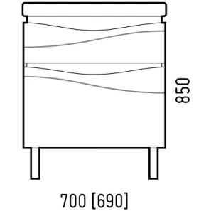 Изображение товара тумба белый глянец/серый металлик 69 см corozo омаха sd-00000800