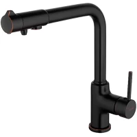Смеситель для кухни Gappo G4390-10 с подключением к фильтру, черный матовый