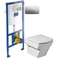 Комплект подвесной унитаз Roca Hall 346627000 + 801622004 + система инсталляции Villeroy & Boch 92246100 + 92249061