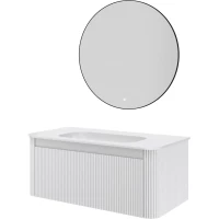 Комплект мебели Armadi Art Voi Matt White 782-100-R-MW + 786-100-MW без отв. + 545-80-B 102 см, подвесной, белый матовый