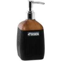 Дозатор для жидкого мыла Fixsen Black Wood FX-401-1 250 мл, настольный, черный/коричневый