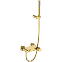 Смеситель для ванны Boheme Stick Touch 123-MG.2 с душевым гарнитуром, золотой матовый