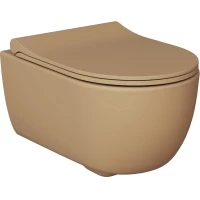 Унитаз подвесной Ambassador Abner 103T20501R безободковый, темно-бежевый матовый