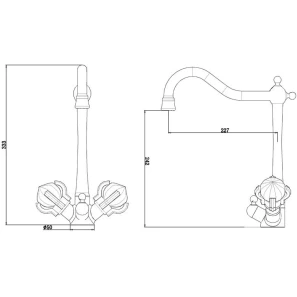 Изображение товара смеситель для кухни с подключением к фильтру zorg sanitary zr 515 yf-88 grustal