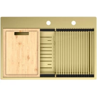 Кухонная мойка Lemark Iordana 780 9938118 78x51 см, светлое золото